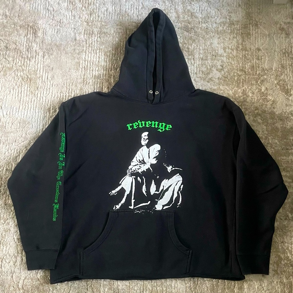 Black VHTF Revenge Old Man XXXTentacion Cropped Kill Hoodie - SIZE XXL